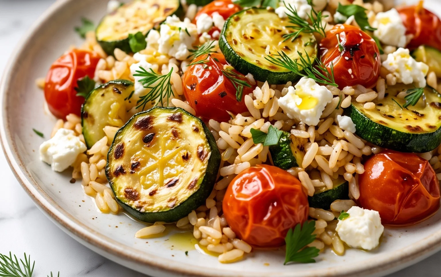 Zucchini-Reis-Pfanne